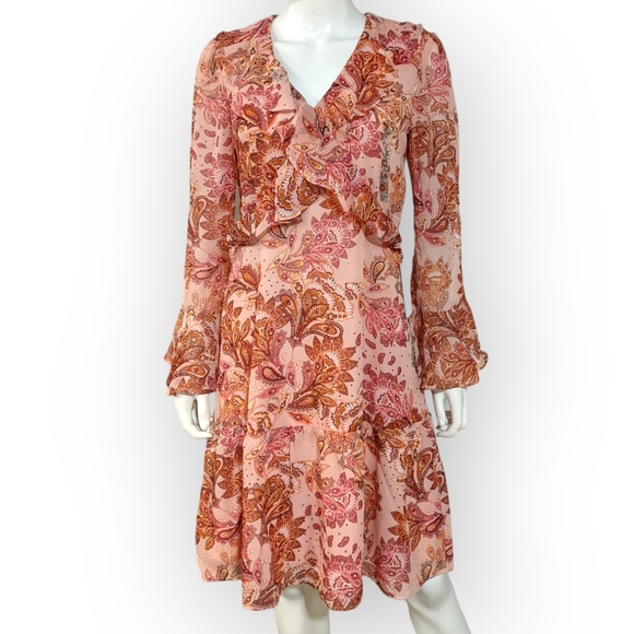 Julia Jordan Long Sleeve Pink Multi Tiered Dress, 4 - Picture 6 of 13